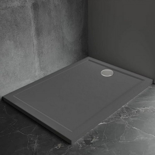 Душевой поддон из искусственного камня Veconi Pietra AG 80x80 PT-AG-8080-RU Антрацитово-серый