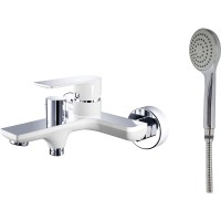 Смеситель для ванны Haiba HB60505-8 Белый Хром на стену