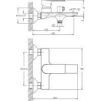 Смеситель для ванны Haiba HB60505-8 Белый Хром на стену