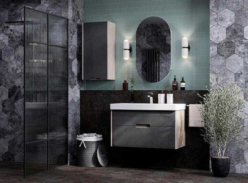 Подвесной шкаф Aquaton Оливия 35 L 1A254703OLUGL Грей Дуб ойстер МДФ / ЛДСП