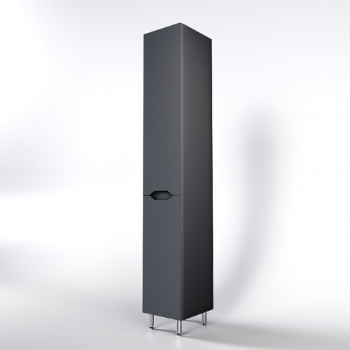 Шкаф пенал Style Line Марелла 30 Люкс Plus СС-00002420 с бельевой корзиной Серый матовый антискрейтч МДФ / ЛДСП