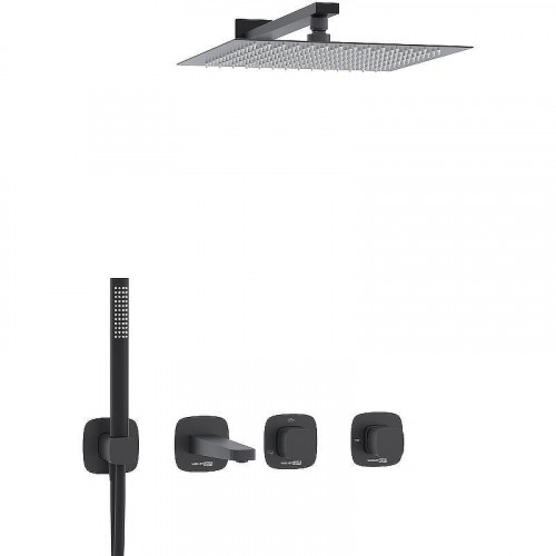 Душевая система WasserKRAFT Nuthe A9151.265.315.219.162.327.242.217 Черная матовая