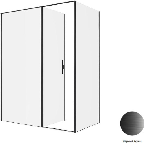 Душевой уголок Allen Brau Priority 160x90 3.31039.BBA+3.31045.BBA цвет профиля Черный браш стекло прозрачное