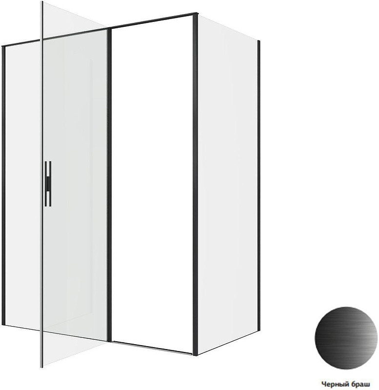 Душевой уголок Allen Brau Priority 160x90 3.31039.BBA+3.31045.BBA цвет профиля Черный браш стекло прозрачное
