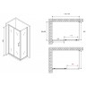 Душевой уголок Abber Schwarzer Diamant 140x60 AG30140B5-S60B5 профиль Черный стекло прозрачное