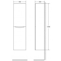 Шкаф пенал BelBagno Fly-Marino 40 FLY-MARINO-1500-2A-SC-RW-P-R подвесной Rovere Moro МДФ / ЛДСП