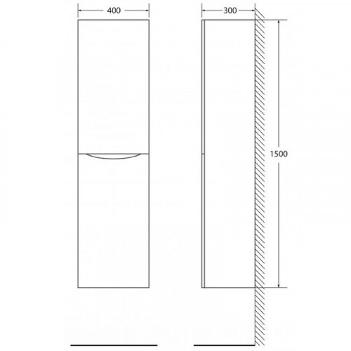 Шкаф пенал BelBagno Fly-Marino 40 FLY-MARINO-1500-2A-SC-RW-P-R подвесной Rovere Moro МДФ / ЛДСП