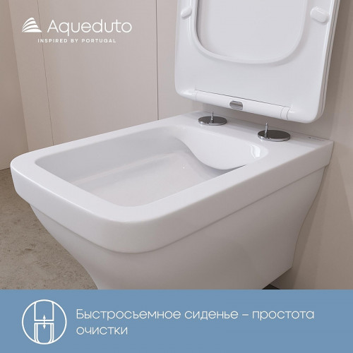 Унитаз Aqueduto Esteta EST0120 подвесной цвет Белый матовый с сиденьем Микролифт