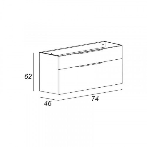 Тумба под раковину Cezares Urban 74 55158 подвесная Frassino scuro без ножки и боковой полки МДФ / ЛДСП