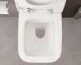 Комплект унитаза с инсталляцией Vitra Zentrum Square 9875B003-7201 с сиденьем Микролифт и клавишей смыва Хром глянцевый фарфор подвесной