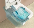 Комплект унитаза с инсталляцией Vitra Zentrum Square 9875B003-7201 с сиденьем Микролифт и клавишей смыва Хром глянцевый фарфор подвесной