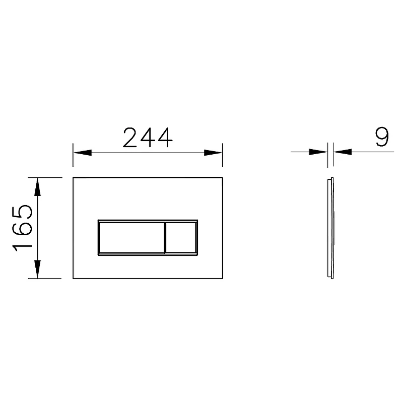 Комплект унитаза с инсталляцией Vitra Zentrum Square 9875B003-7201 с сиденьем Микролифт и клавишей смыва Хром глянцевый фарфор подвесной