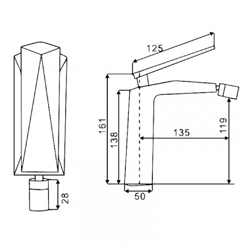 Смеситель для биде Boheme Venturo 376-W Белый Хром латунь