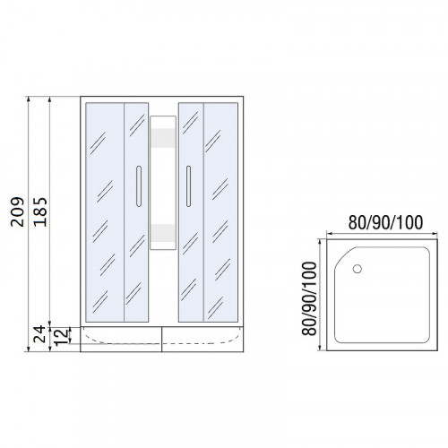 Душевой уголок River Morava XL 100x100 MT 10000008326 с поддоном