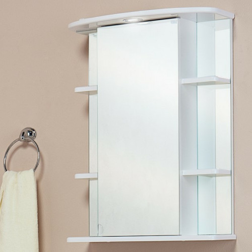 Зеркальный шкаф Onika Глория 55.01 L 205504 с подсветкой Белый МДФ / ЛДСП, стекло