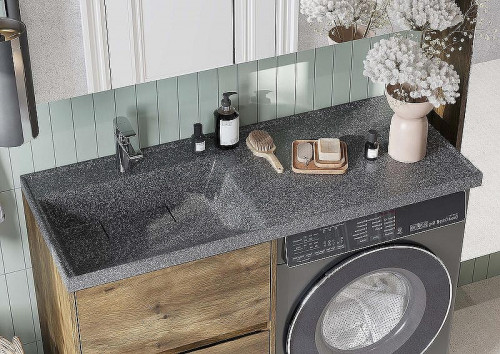 Раковина Aquaton Лондри 120 L 1A72843KLH21L с местом под стиральную машину Графит