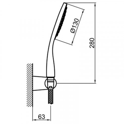 Душевой гарнитур Webert Aria AC0764560 Черный матовый пластик на стену