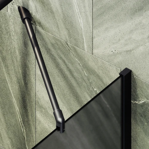Шторка на ванну Maybah Glass MGV-88-6ш 800x1400 в широком профиле Черный стекло графитовое матовое