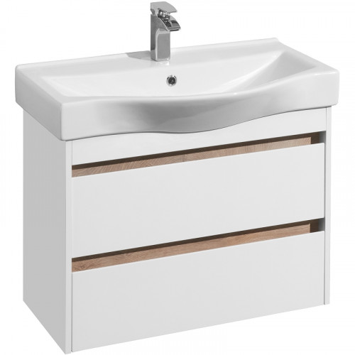 Тумба под раковину Aquaton Нортон 80 1A248901NT010 подвесная Белая глянцевая МДФ / ЛДСП