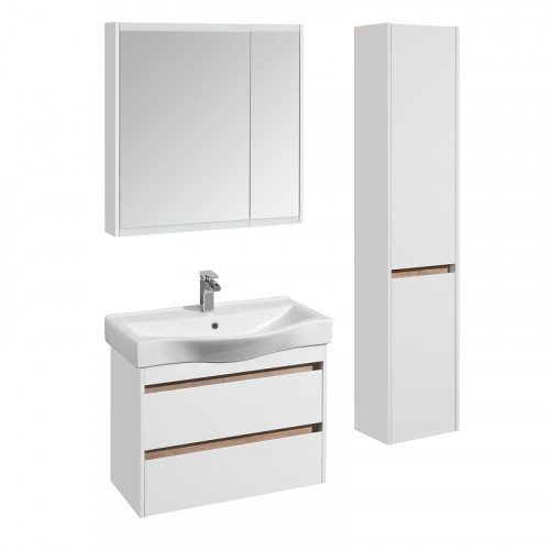 Тумба под раковину Aquaton Нортон 80 1A248901NT010 подвесная Белая глянцевая МДФ / ЛДСП