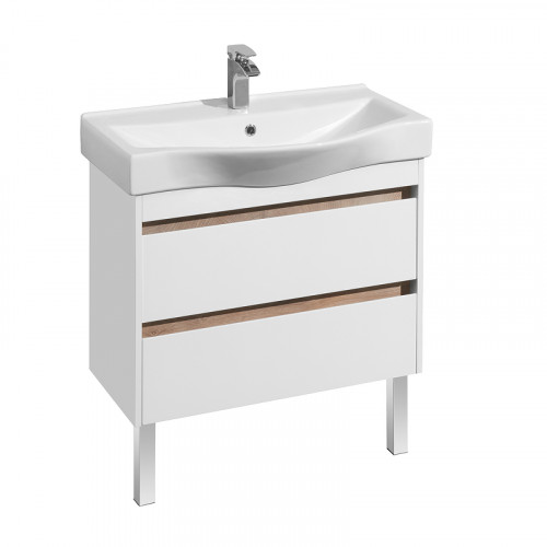 Тумба под раковину Aquaton Нортон 80 1A248901NT010 подвесная Белая глянцевая МДФ / ЛДСП