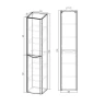 Шкаф пенал Vincea Paola 35 VSC-2P170BT-L подвесной Beton МДФ / ЛДСП