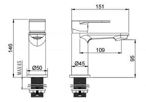 Смеситель для раковины Splendy Rest RE201146GK1CR цвет Хром