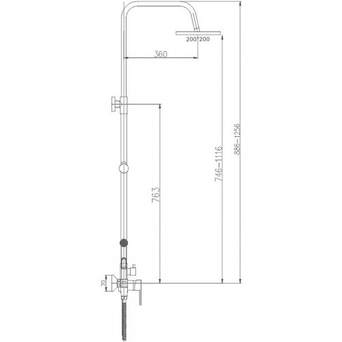 Душевая система Haiba HB2416 Хром латунь на стену