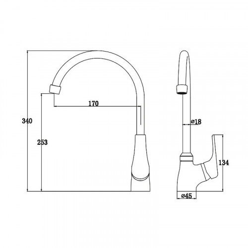 Смеситель для кухни Kaiser Eco 00044 Хром латунь