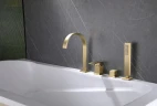 Смеситель на борт ванны Abber Wasserfall AF8613G Золото матовое латунь