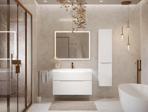 Зеркало Jorno Prima 100 Prim.02.100/W/RL с подсветкой с бесконтактным выключателем