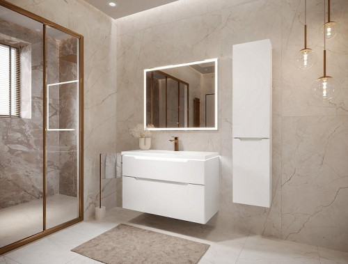 Зеркало Jorno Prima 100 Prim.02.100/W/RL с подсветкой с бесконтактным выключателем