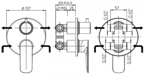 Смеситель для душа Paini Nove 09CR6911 Хром