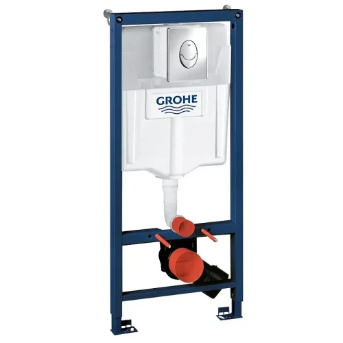 Унитаз с инсталляцией Grohe Rapid SL 38721001R1 цвет Белый с сиденьем Микролифт и клавишей смыва цвет Хром глянцевый