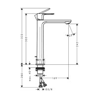 Смеситель для раковины Hansgrohe Rebris S 72580000 Хром латунь