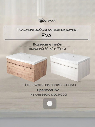 Тумба под раковину Uperwood Eva 75 3930213465 подвесная цвет Крафт Табачный