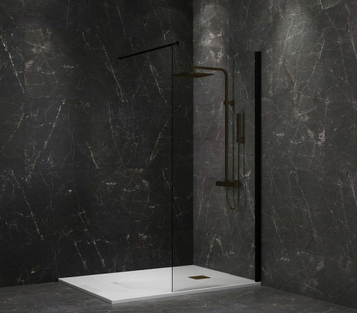 Душевая перегородка Paini 110 PAINI-WalkIN110C профиль Черный матовый стекло прозрачное