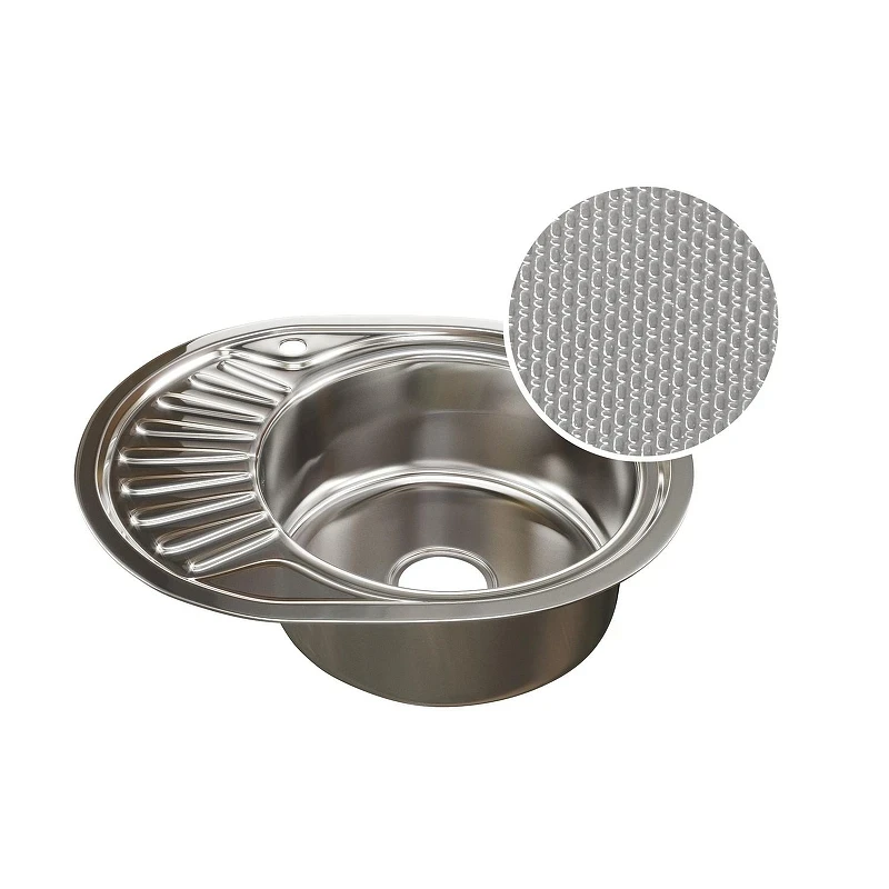 Кухонная мойка Mixline 57 R 532303 с декором цвет Сатин