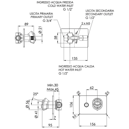 Смеситель для душа Remer Element ET09HRGNO Черный матовый