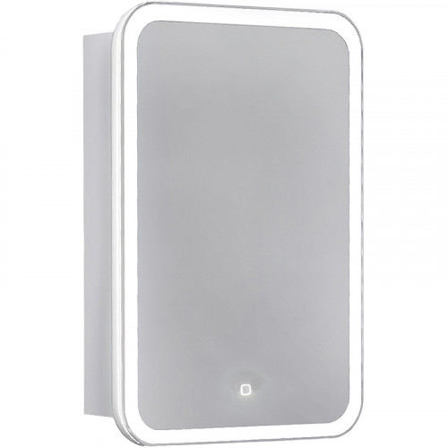 Зеркальный шкаф Jorno Modul 50 Mol.03.50/P/W/JR с подсветкой Белый МДФ / ЛДСП, стекло