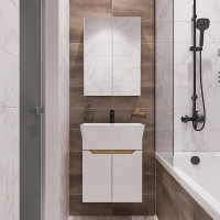 Комплект мебели для ванной DIWO Архангельск 50 подвесной цвет Белый Дуб сонома