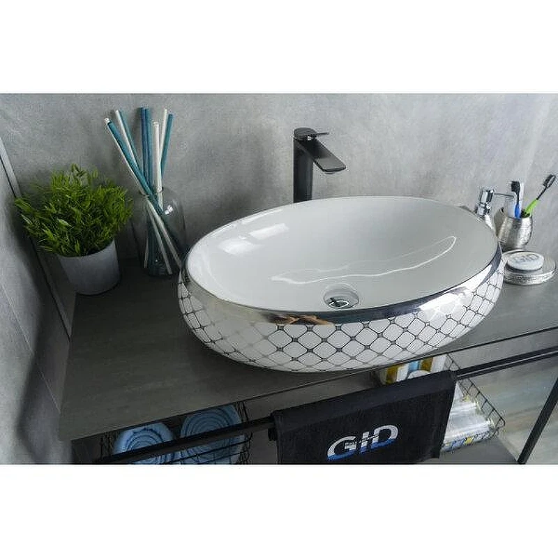 Раковина-чаша Gid Lago Nc262 60 52201 цвет Белый Хром