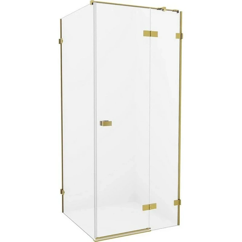 Душевой уголок New Trendy Avexa Gold 80х110 R EXK-1737 профиль Брашированное золото стекло прозрачное