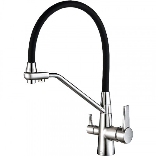 Смеситель для кухни ZorG Steel Hammer SH 903-6 CR Хром Черный латунь