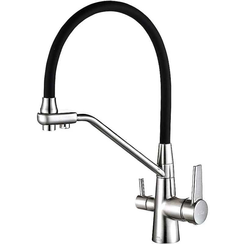 Смеситель для кухни ZorG Steel Hammer SH 903-6 CR Хром Черный латунь