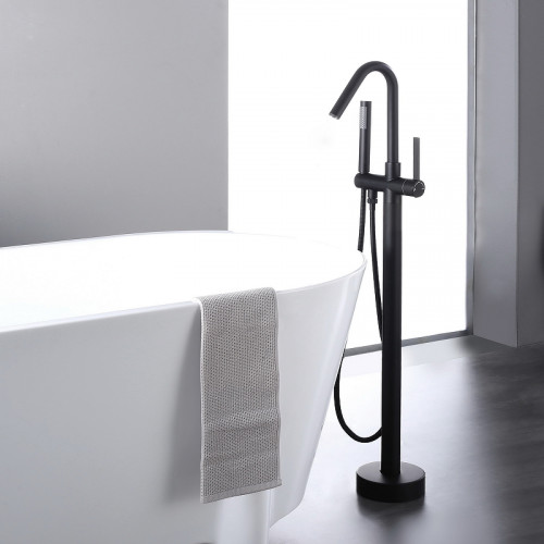 Смеситель для ванны Bond Circle B05-4988 Черный матовый латунь на пол