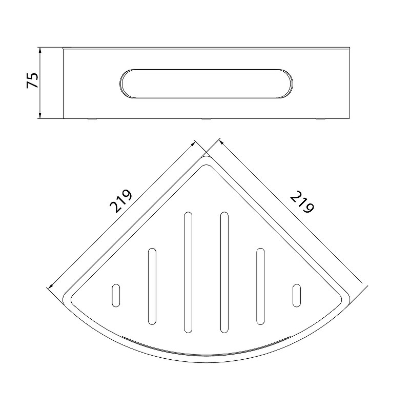 Металлическая полка Lemark Shelf Line 9772047 угловая цвет Черный матовый