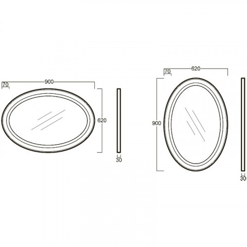 Зеркало Simas Lante 62 LAS1 bi Белое массив дерева