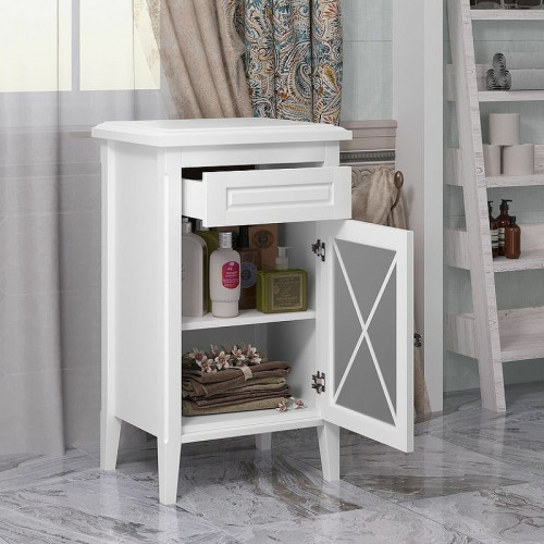 Комод Opadiris Палермо 49 R 00-00006898 Белый матовый МДФ / ЛДСП, массив дерева, стекло