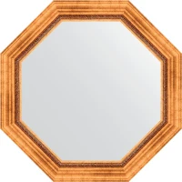 Зеркало Evoform Octagon 77х77 BY 3786 в багетной раме - Римское золото 88 мм стекло